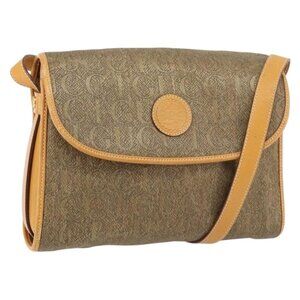 Authentic GUCCI Shoulder Bag Leather Beige Gold 001 14 0712